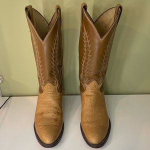 Vintage Tony Lama Western Cowgirl/Cowboy Leather Boots, Men 9D / Women 10-10.5